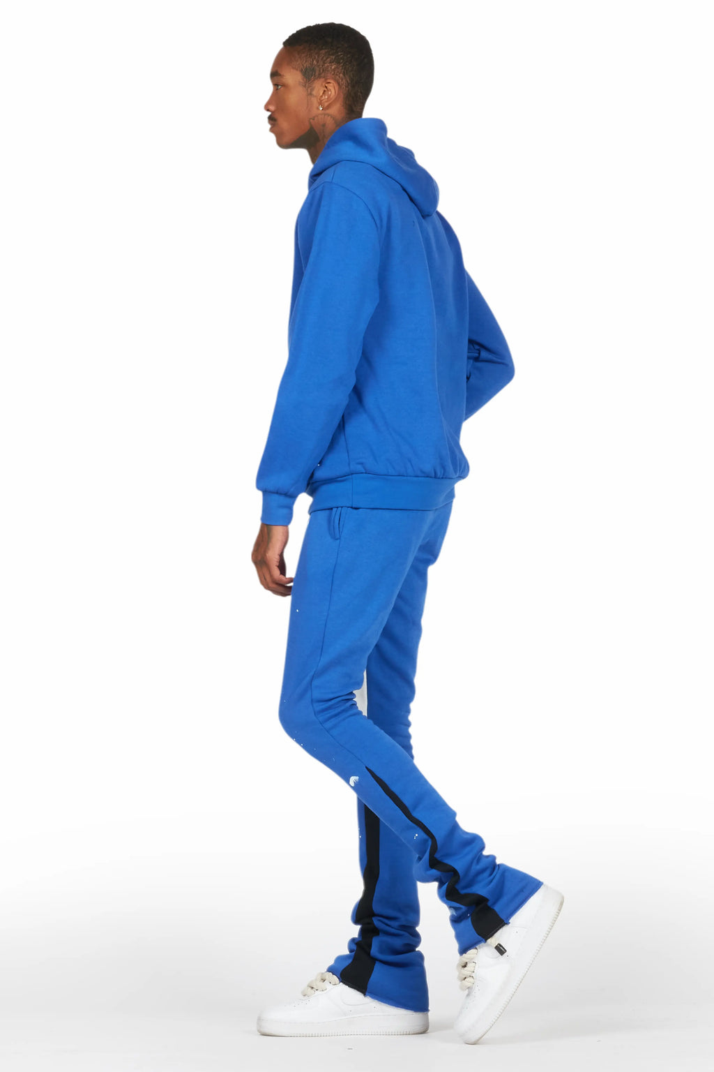 Raffer Royal Blue Hoodie/Stacked Flare Pant Set