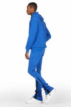 Raffer Royal Blue Hoodie/Stacked Flare Pant Set