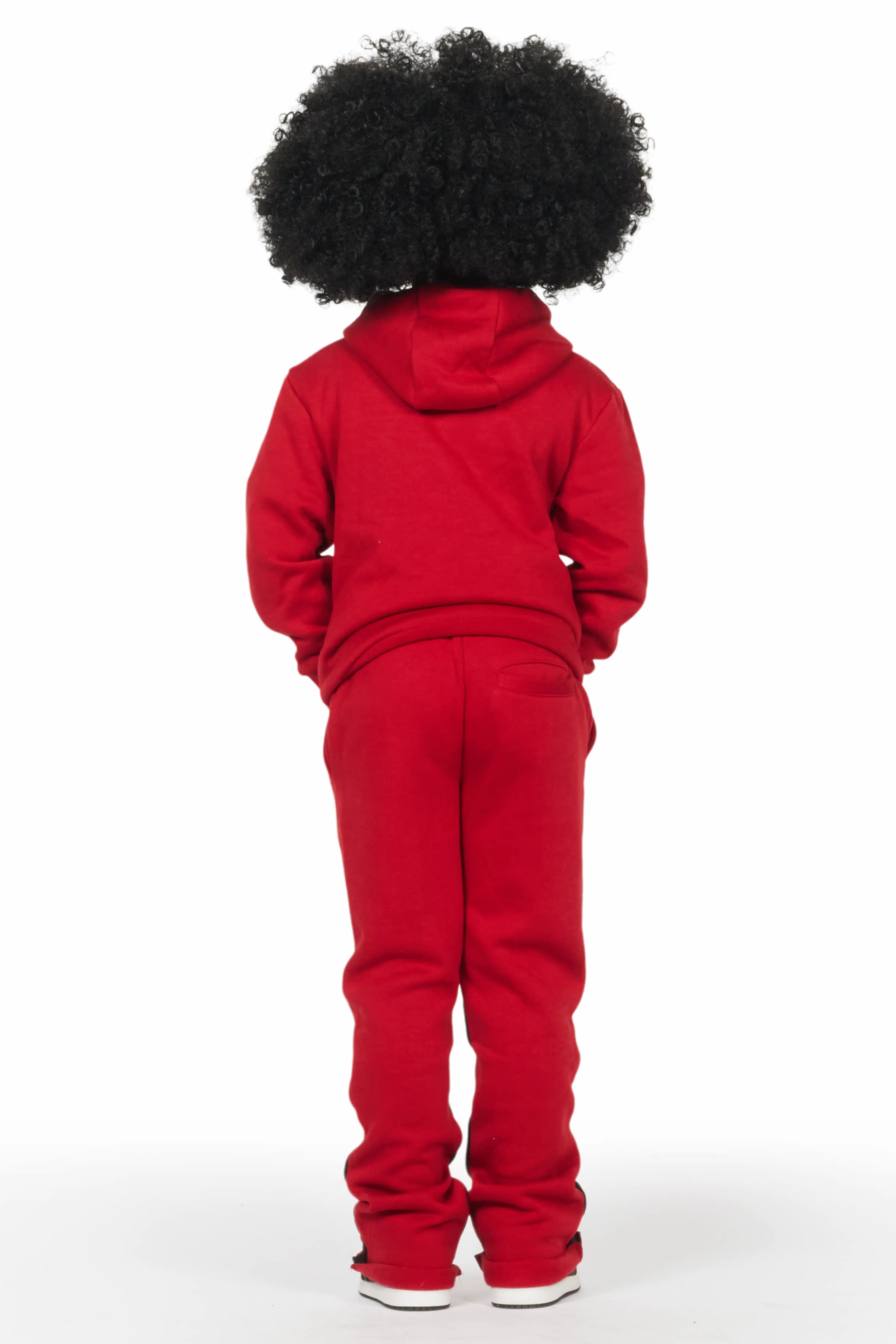 Girls Sargie Burgundy Stacked Pant Set