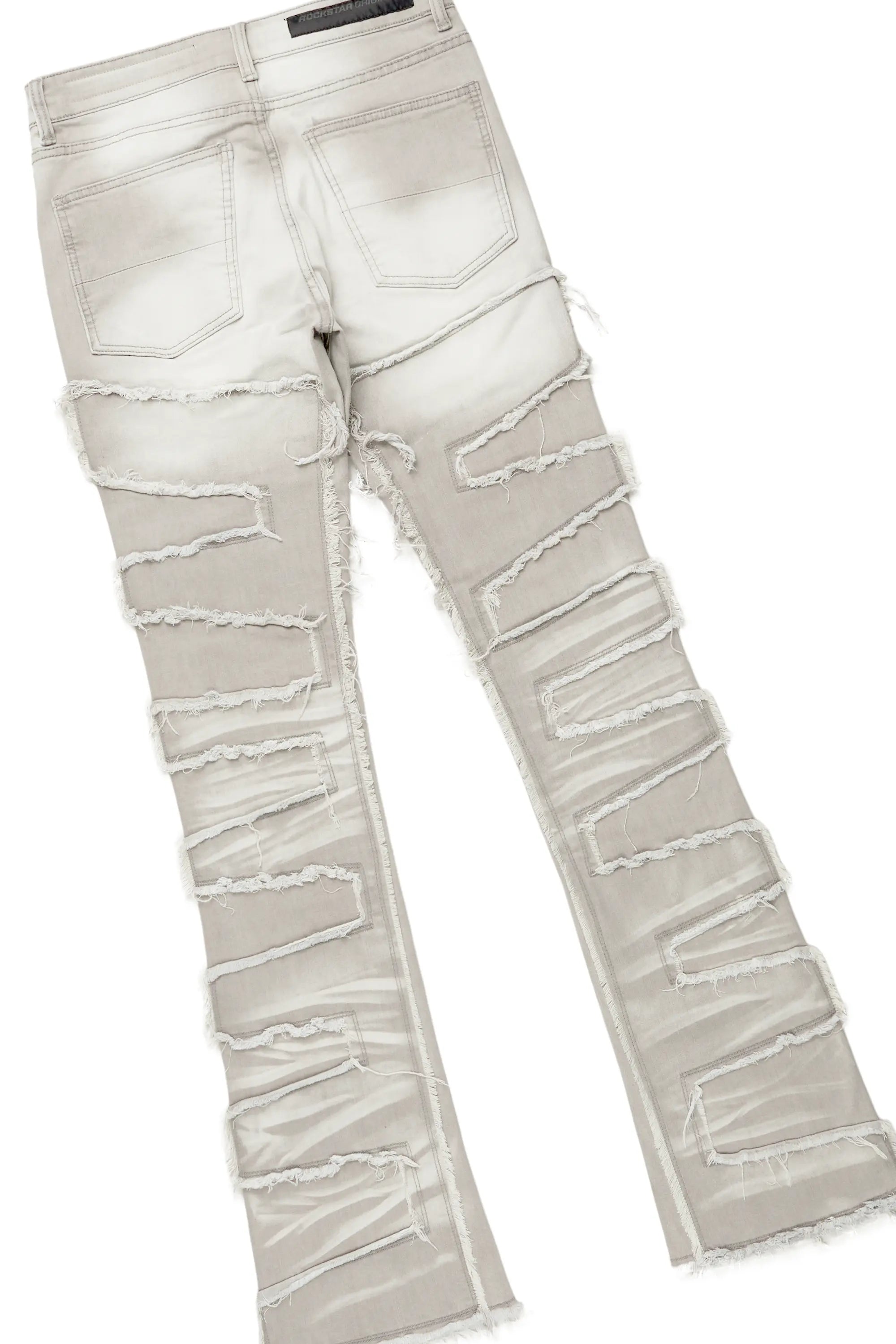 Ponce Black T-Shirt & Shake Grey Stacked Flare Jean Bundle