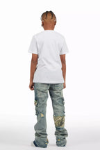 Boys Zeta Blue Stacked Flare Jean