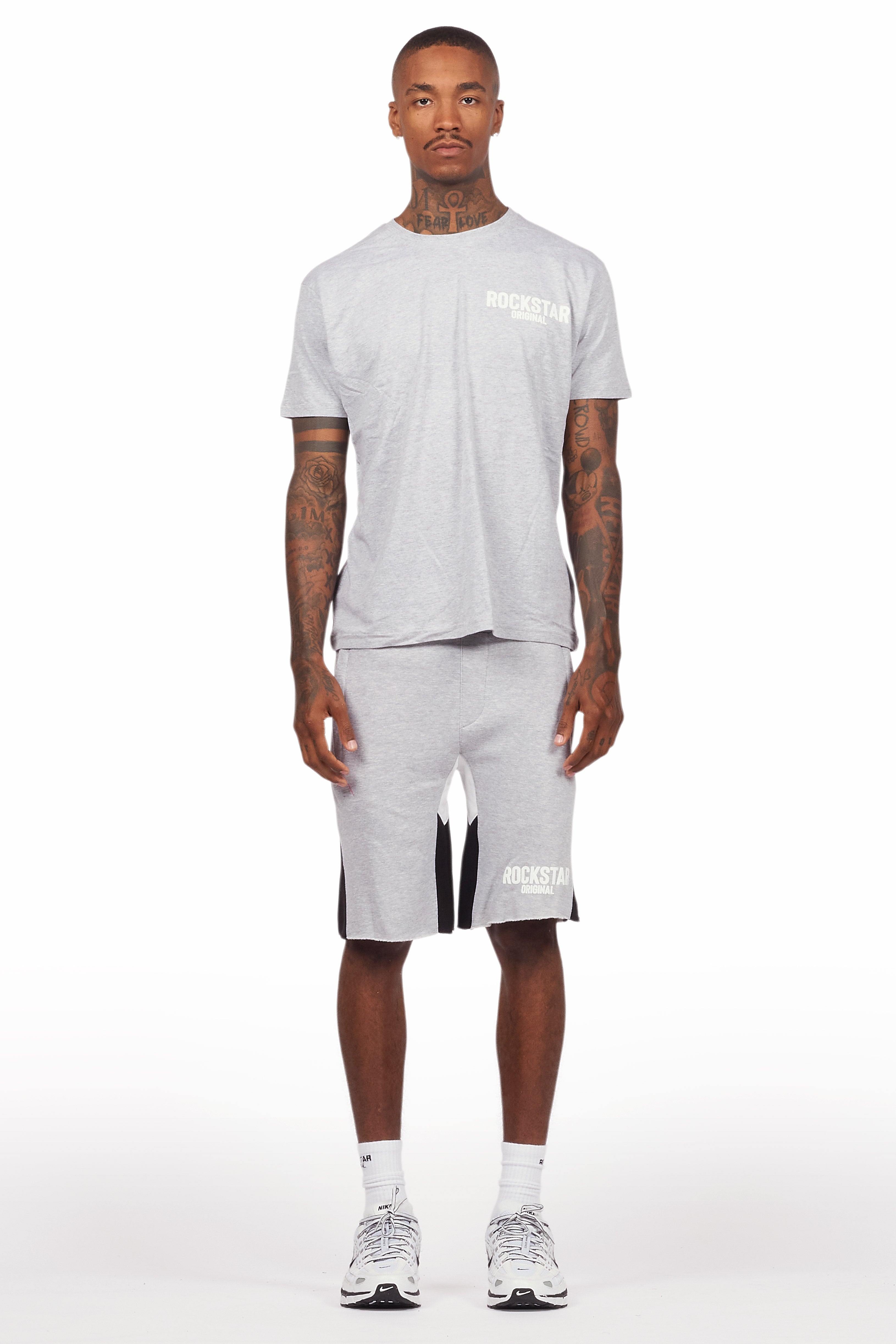Sana Heather Grey Relaxed T-Shirt/Short Set