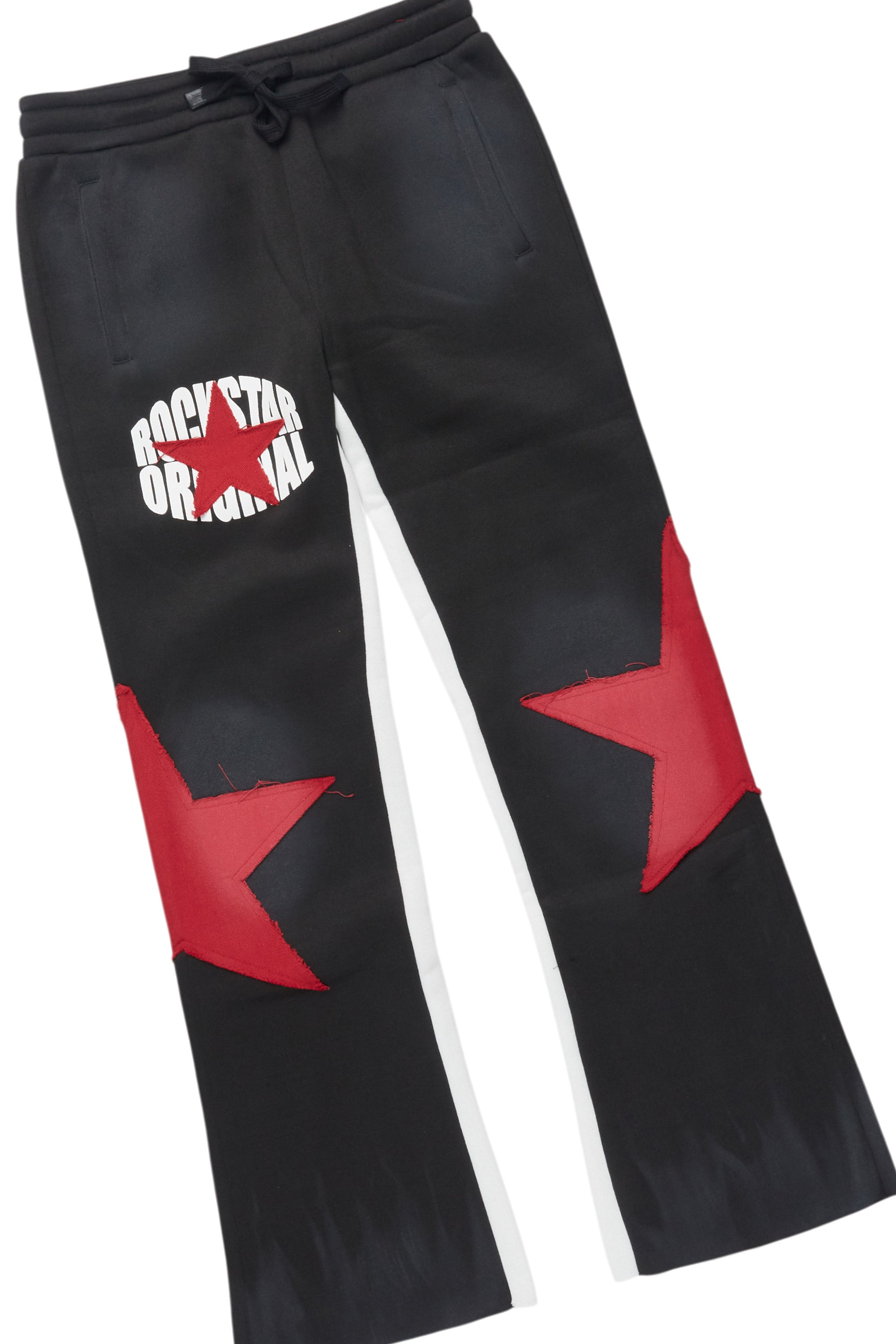 Boys States 2.0  Black/Red Stacked Hoodie Track Set