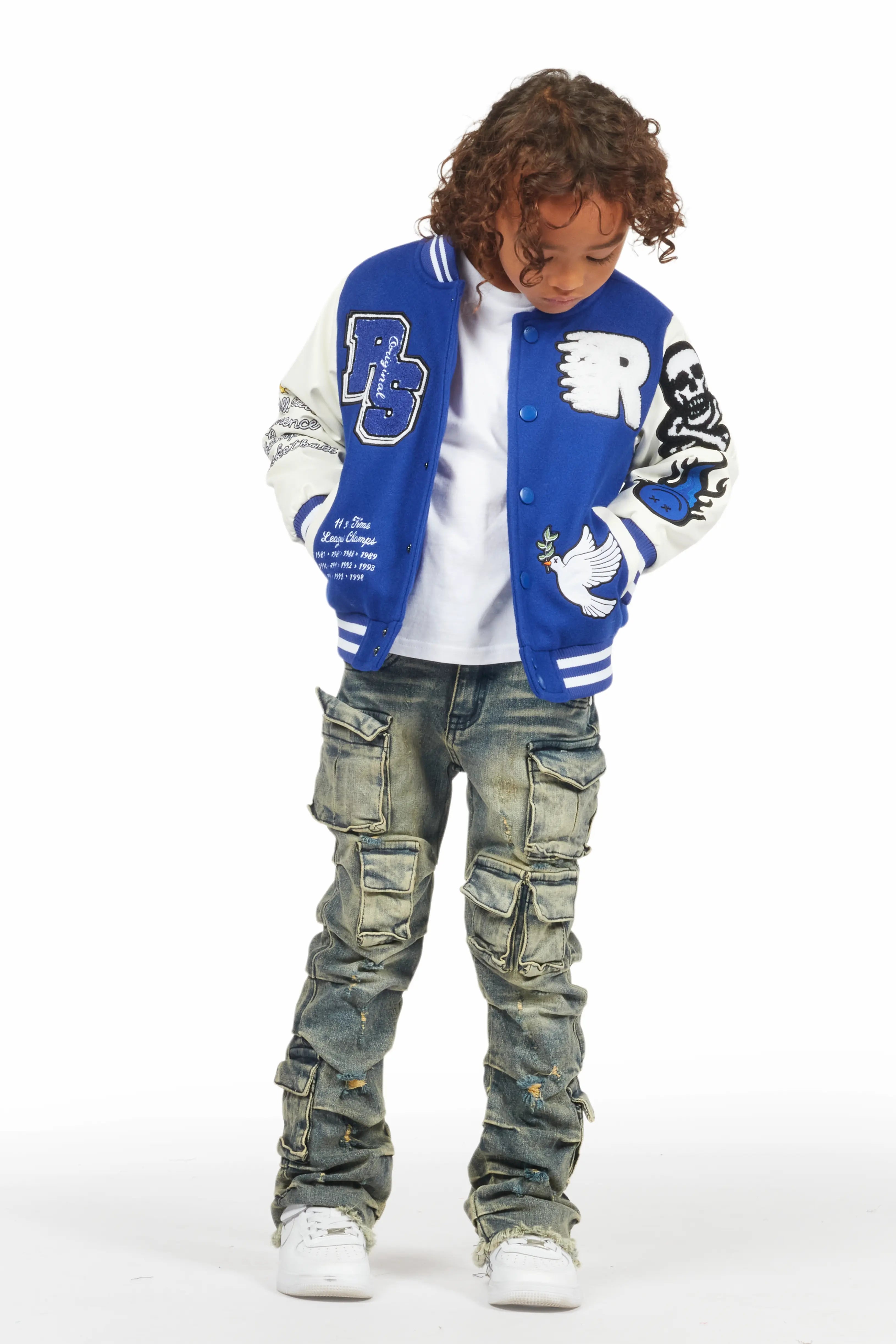 Boys Gentry Tint Blue Stacked Flare Jean