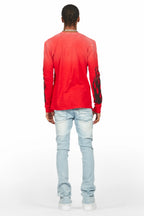 Amos Red Long Sleeve Graphic T-Shirt