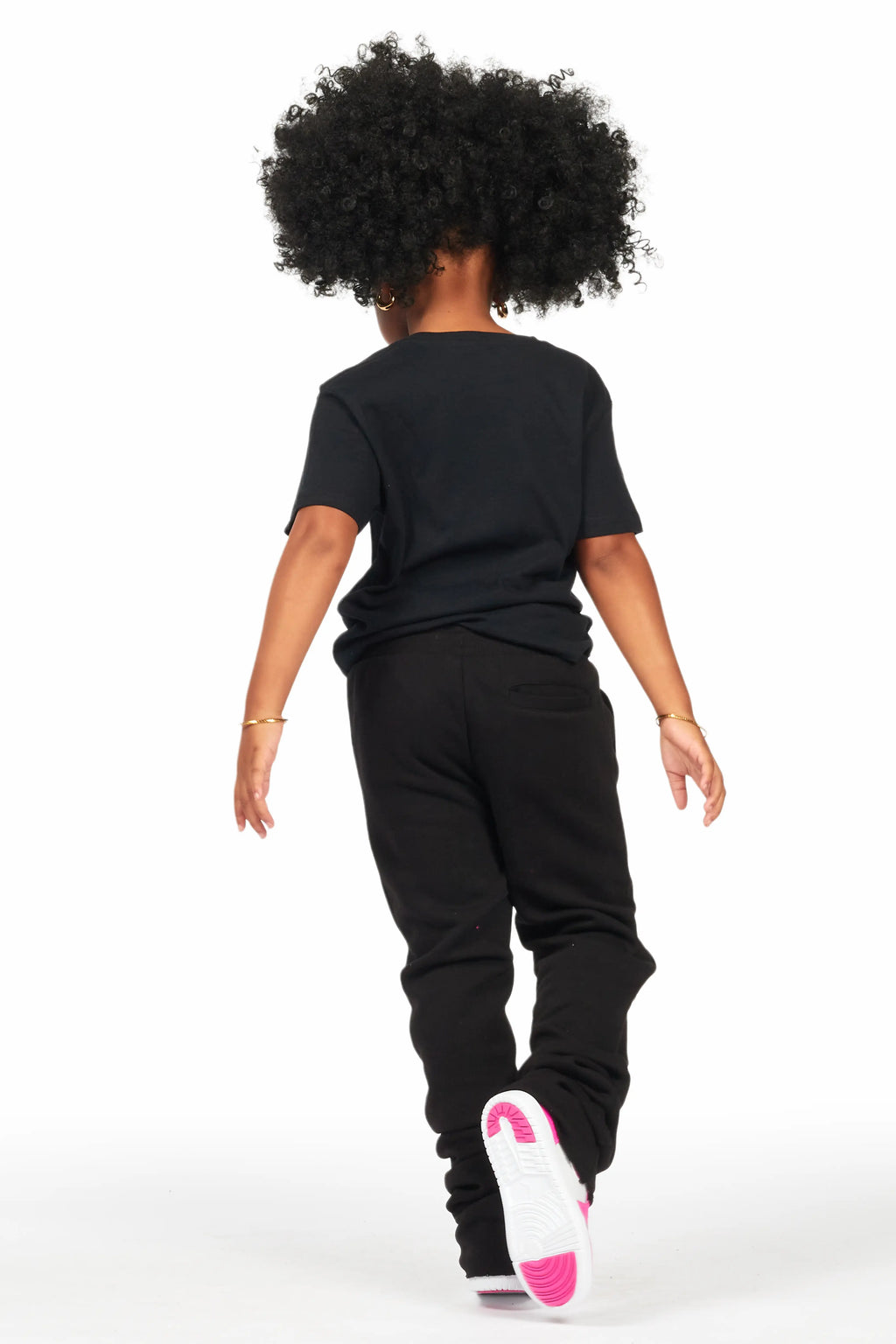 Girls Mia Black T-Shirt Super Stacked Set