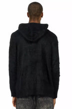 Andros Reflected Black Graphic Knitted Mohair Hoodie