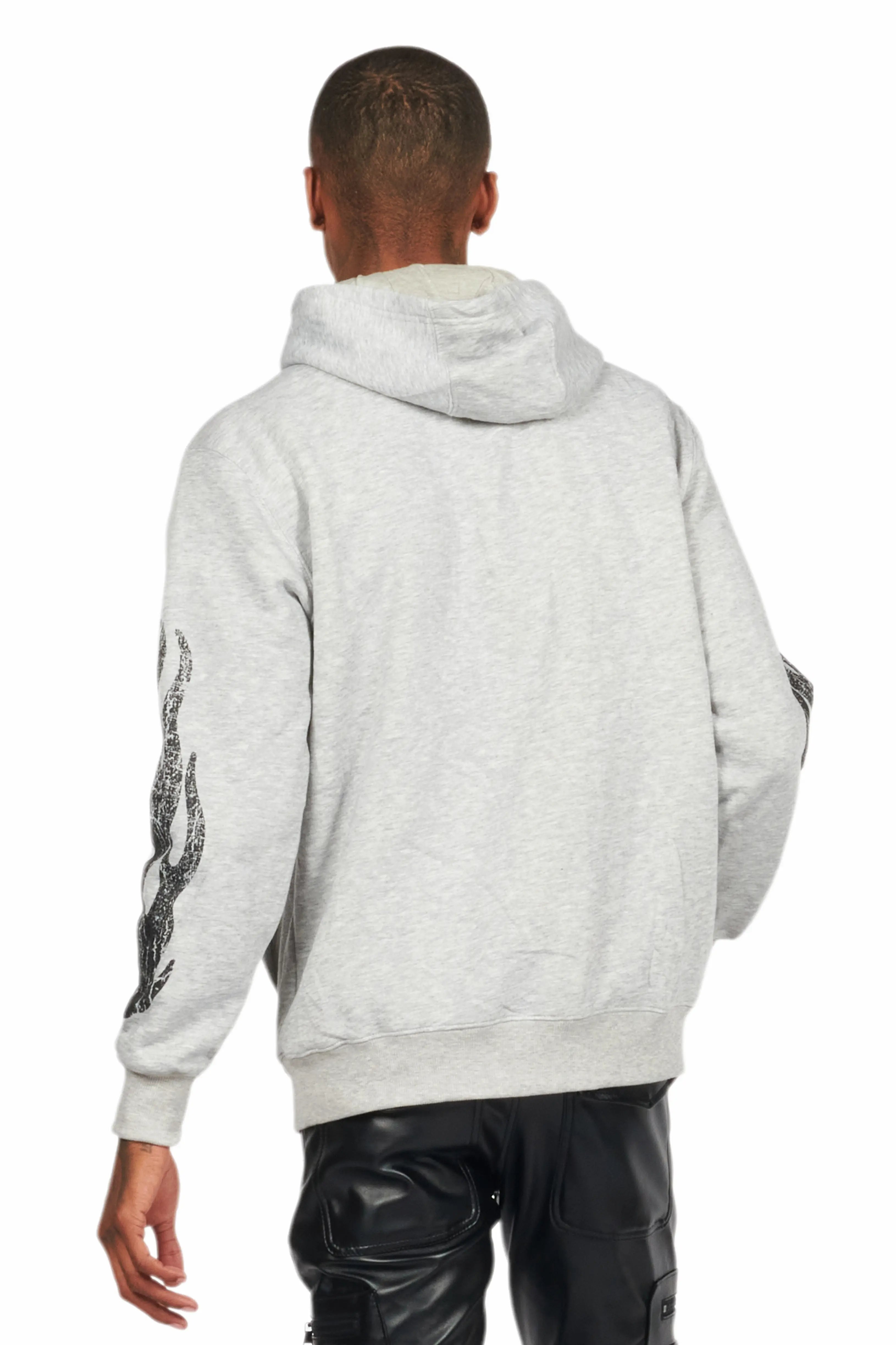 Amos Heather Grey Graphic Hoodie