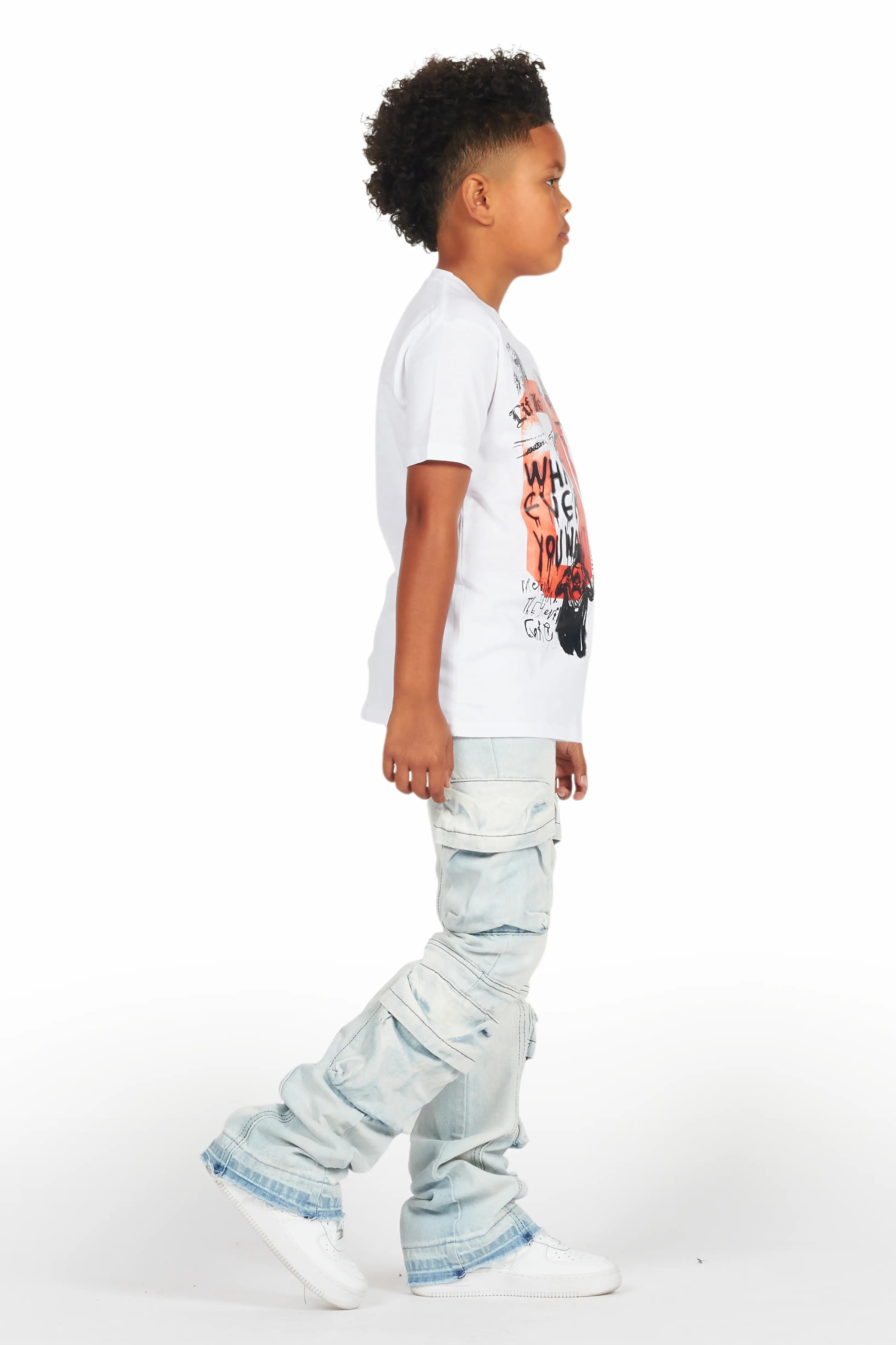 Boys Beau White Graphic T-Shirt