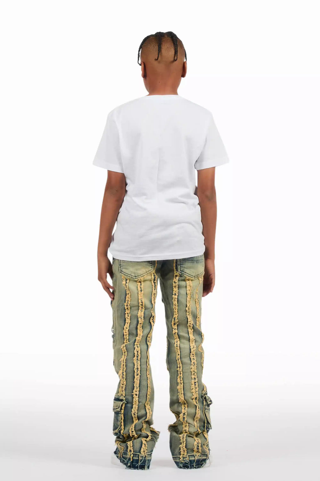 Boys Frey Blue Stacked Flare Jean