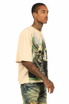 Kingston Beige/Black Boxy Crop T-Shirt