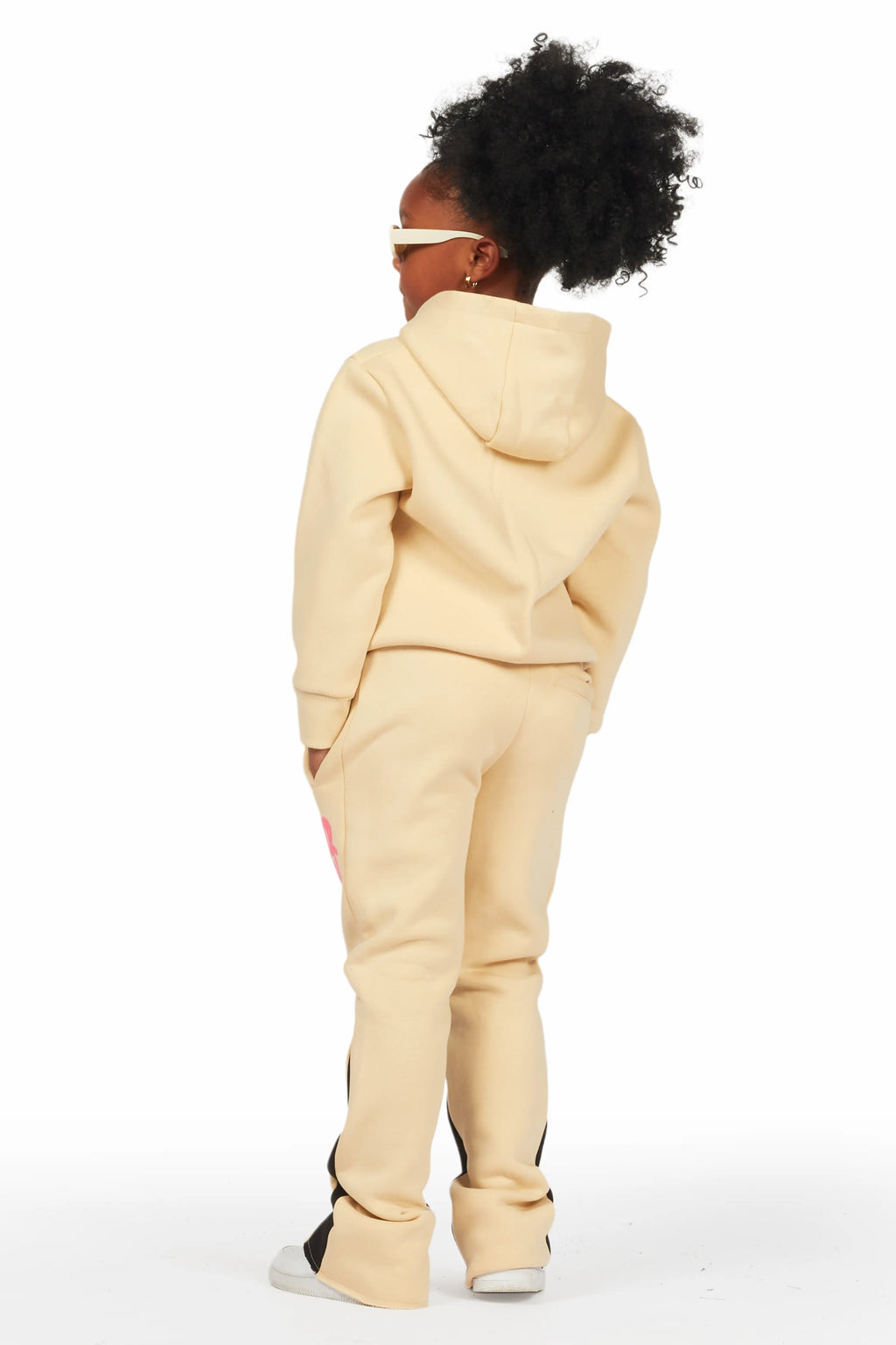 Girls Rayna Beige Stacked Pant Set
