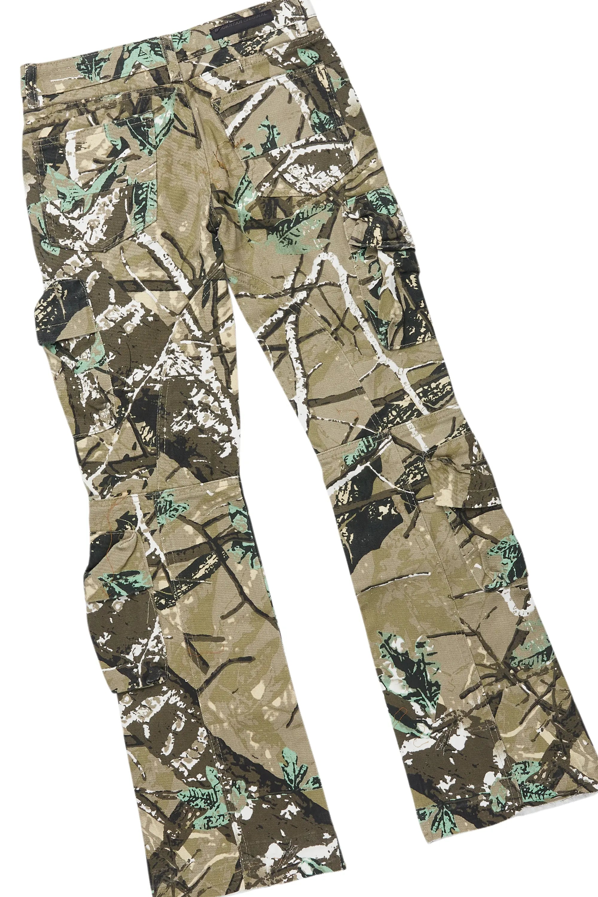 Boys Koen Vintage Sand/Green T-Shirt/Stacked Flare Jean Set