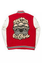 Nikkeda Red Oversized Varsity Jacket