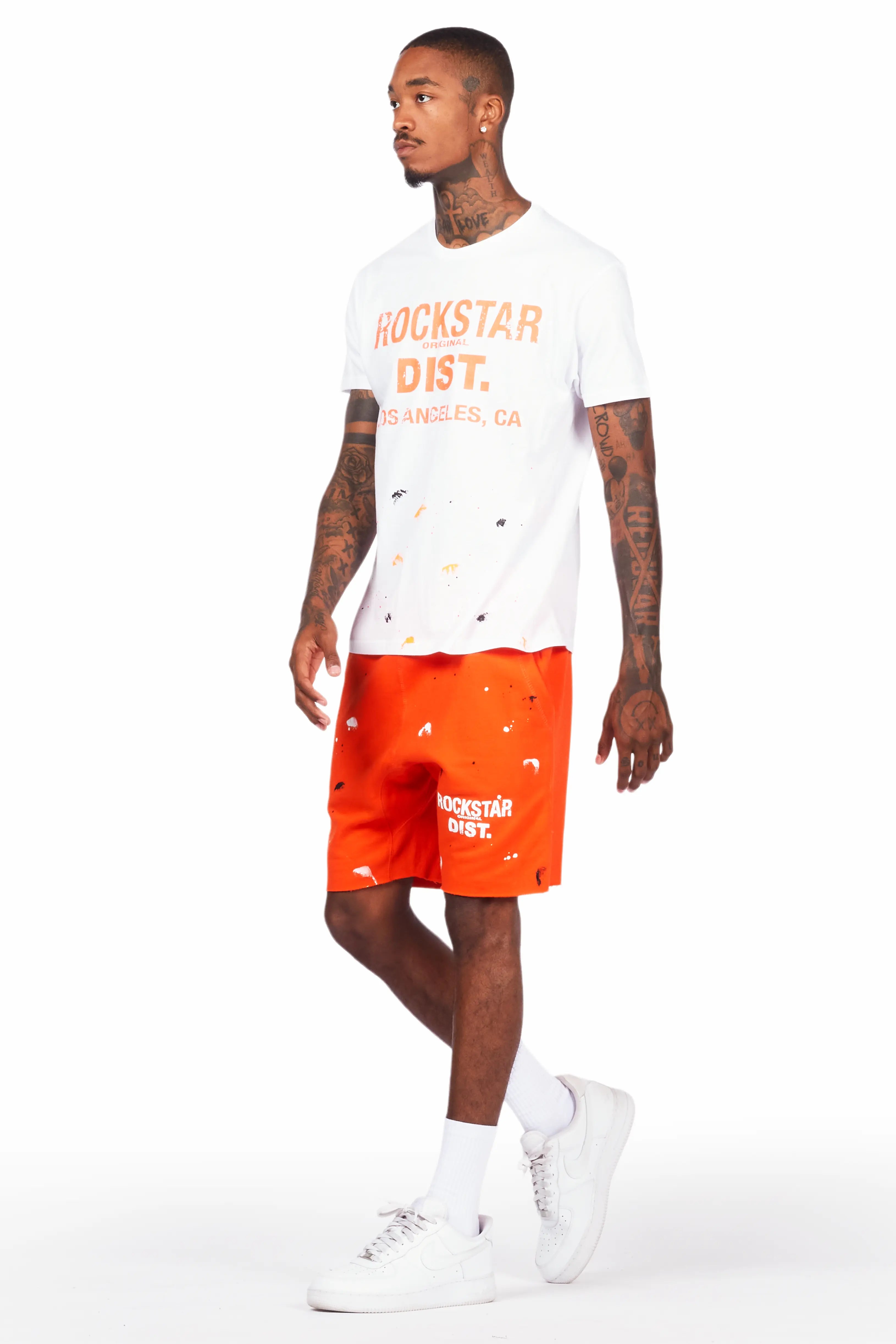 Scottie White/Orange Short Set