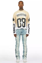 Horado Light Blue Wash Stacked Flare Jean