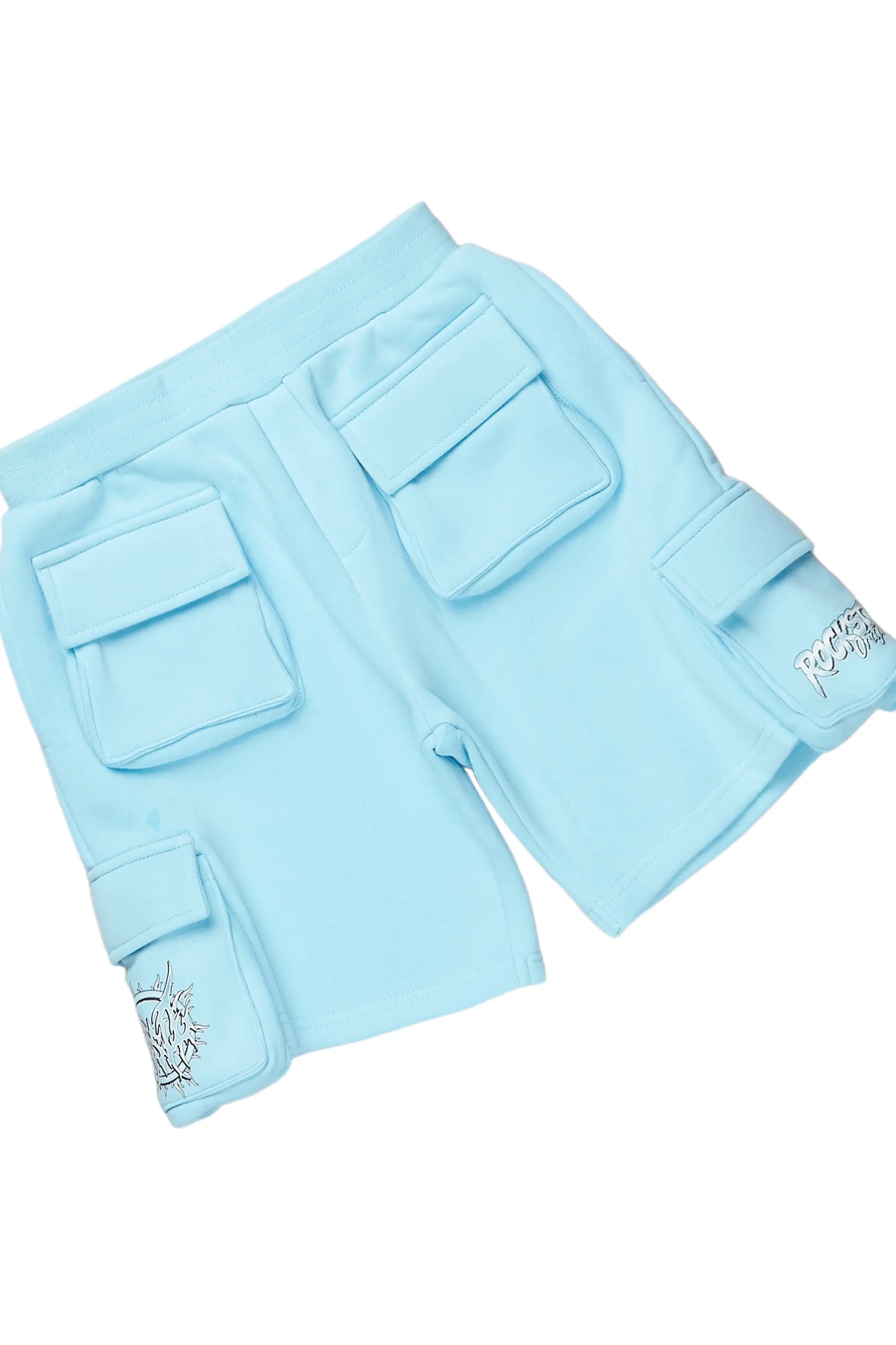 Boys Yoga White/Blue T-Shirt Short Set
