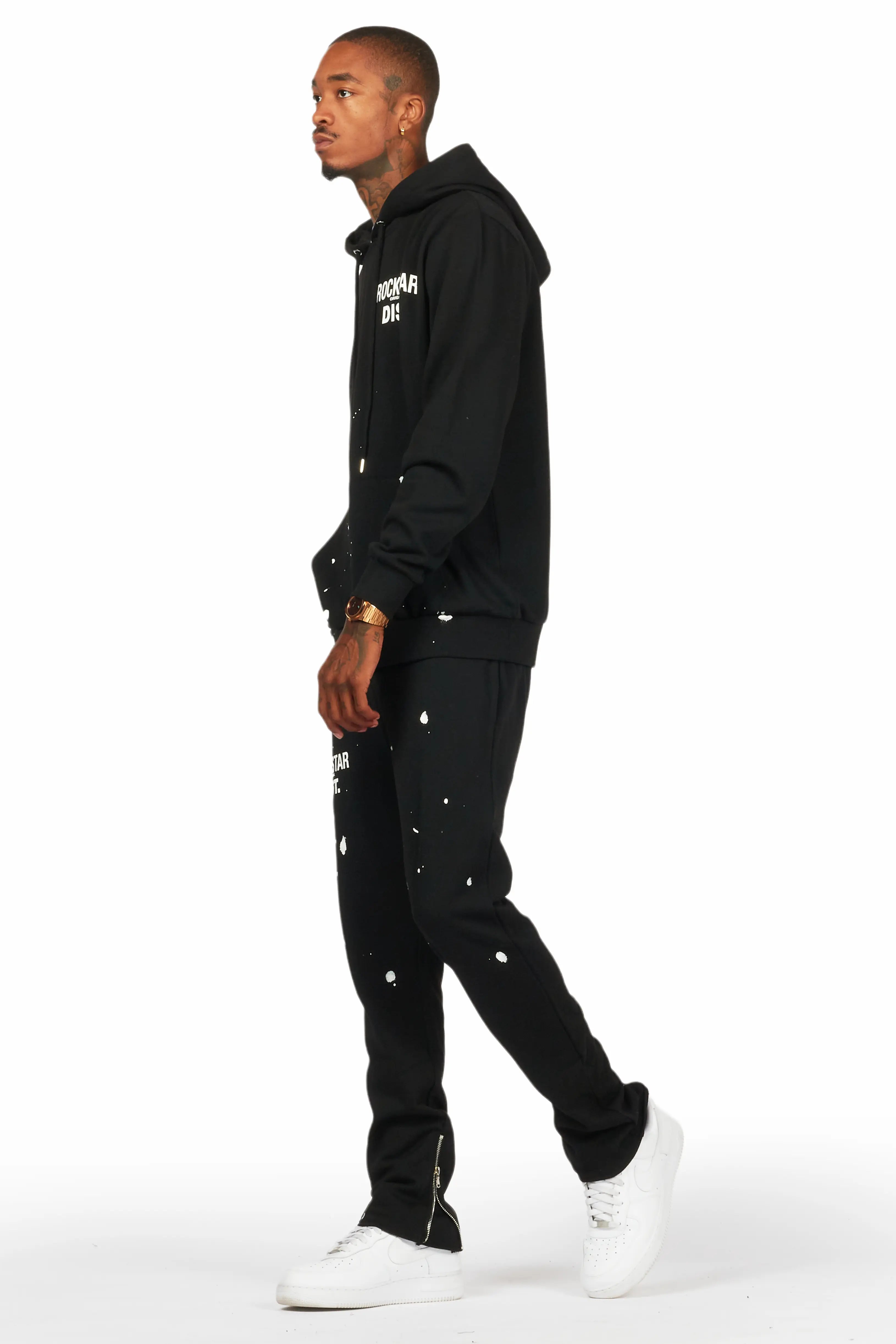Raffer Black Slim Fit Track Set