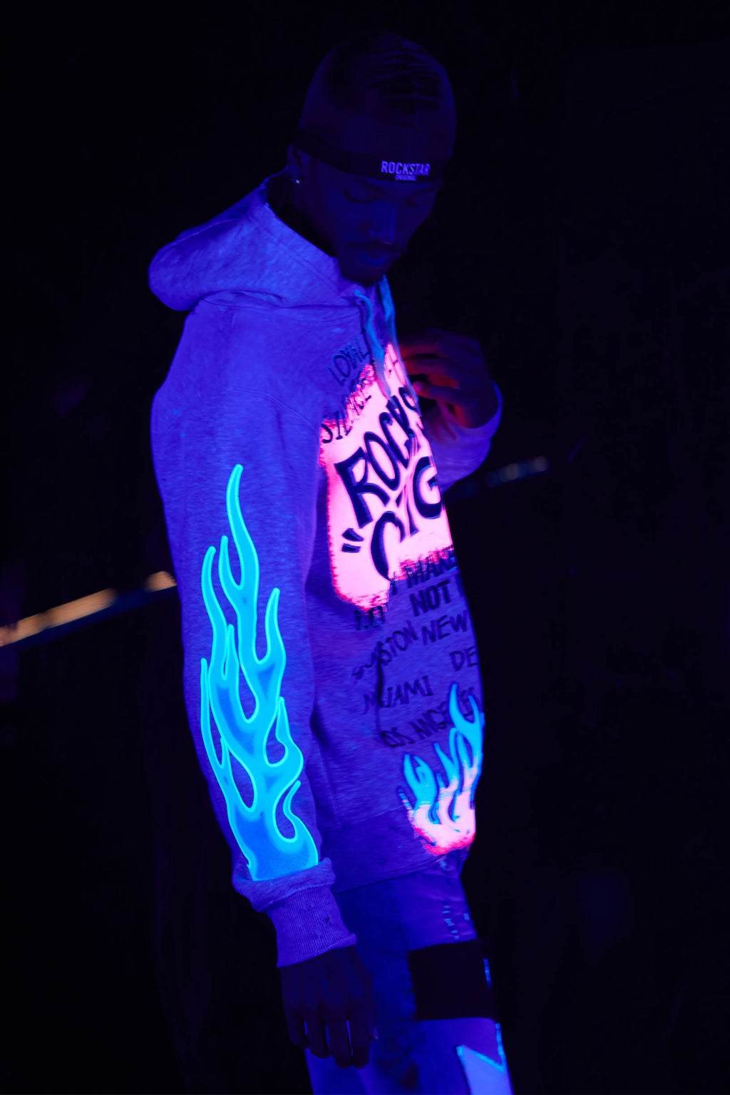 Beno Heather Grey Distressed Graphic Hoodie