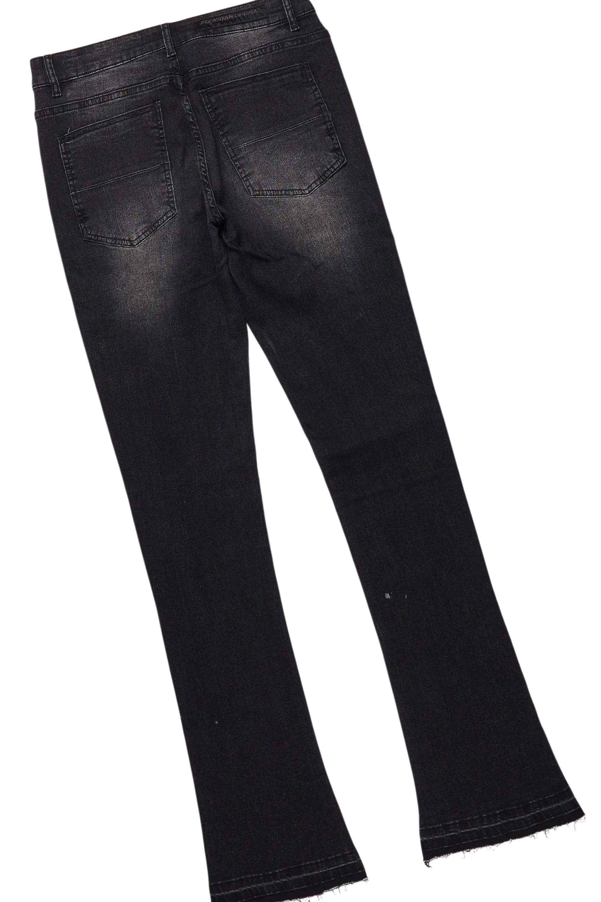 Amos Purple Graphic T-Shirt & Dag Dark Grey Jean Bundle