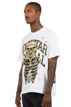 Krock White Graphic Rhinestone T-Shirt
