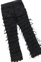 Girls Miah White/Black T-Shirt/Stacked Flare Jean Set