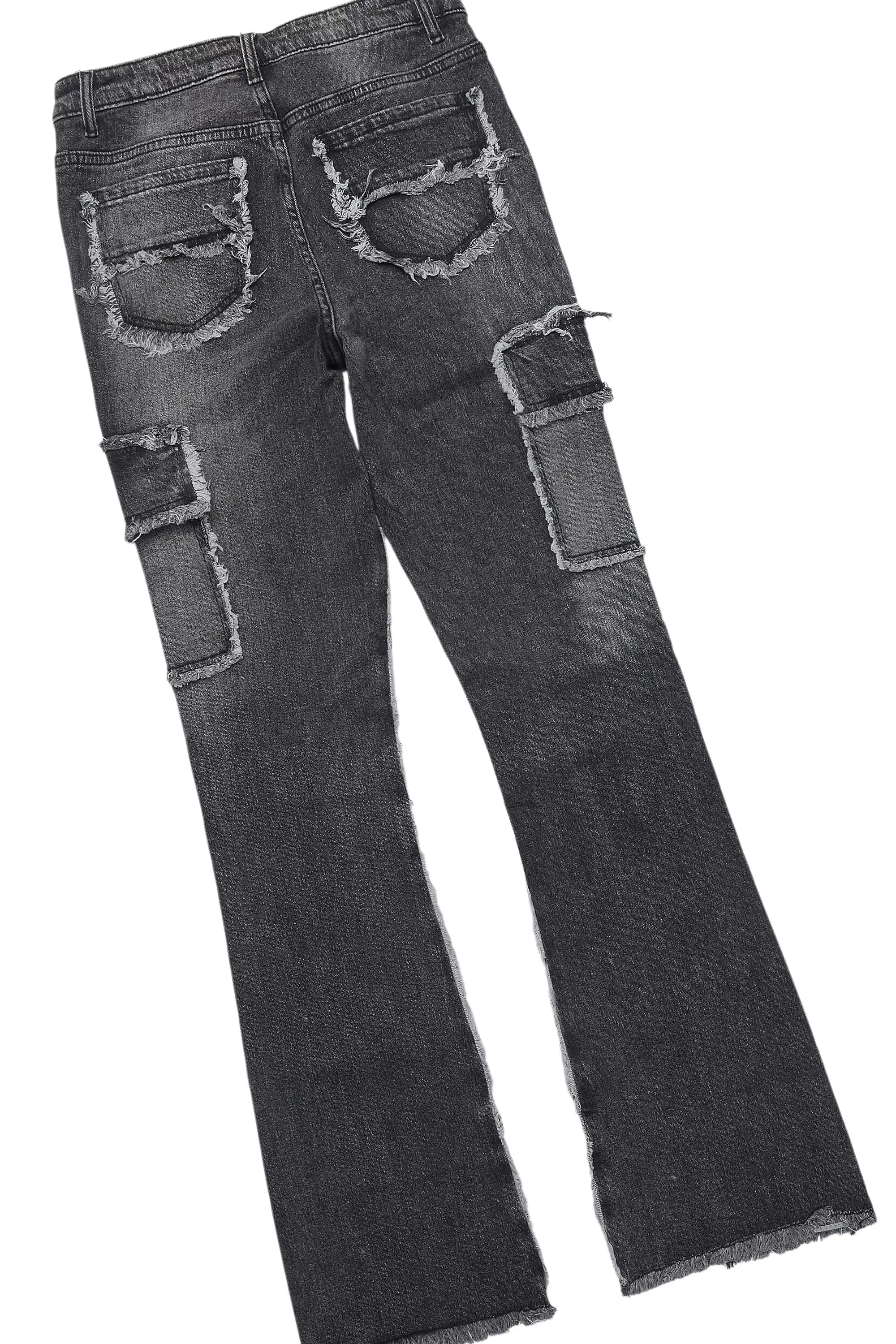 Trinia Black Tee & Keshia Dark Grey Jean Set