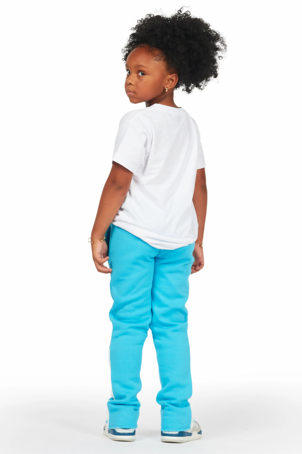 Girls Harlow Blue/White T-Shirt Stacked Set