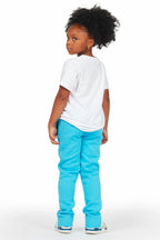 Girls Harlow Blue/White T-Shirt Stacked Set