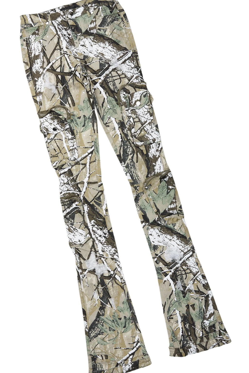 Javona Tan/Camo Hoodie/Super Stacked Jean Set