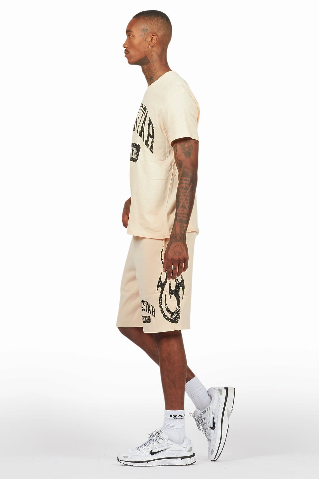 Members Beige T-Shirt/Short Set
