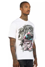 Outerworld White Graphic Rhinestone T-Shirt