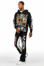 Santos Black Hoodie/Baggy Track Pant Set
