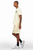 Lake Beige Graphic T-Shirt/Short Set