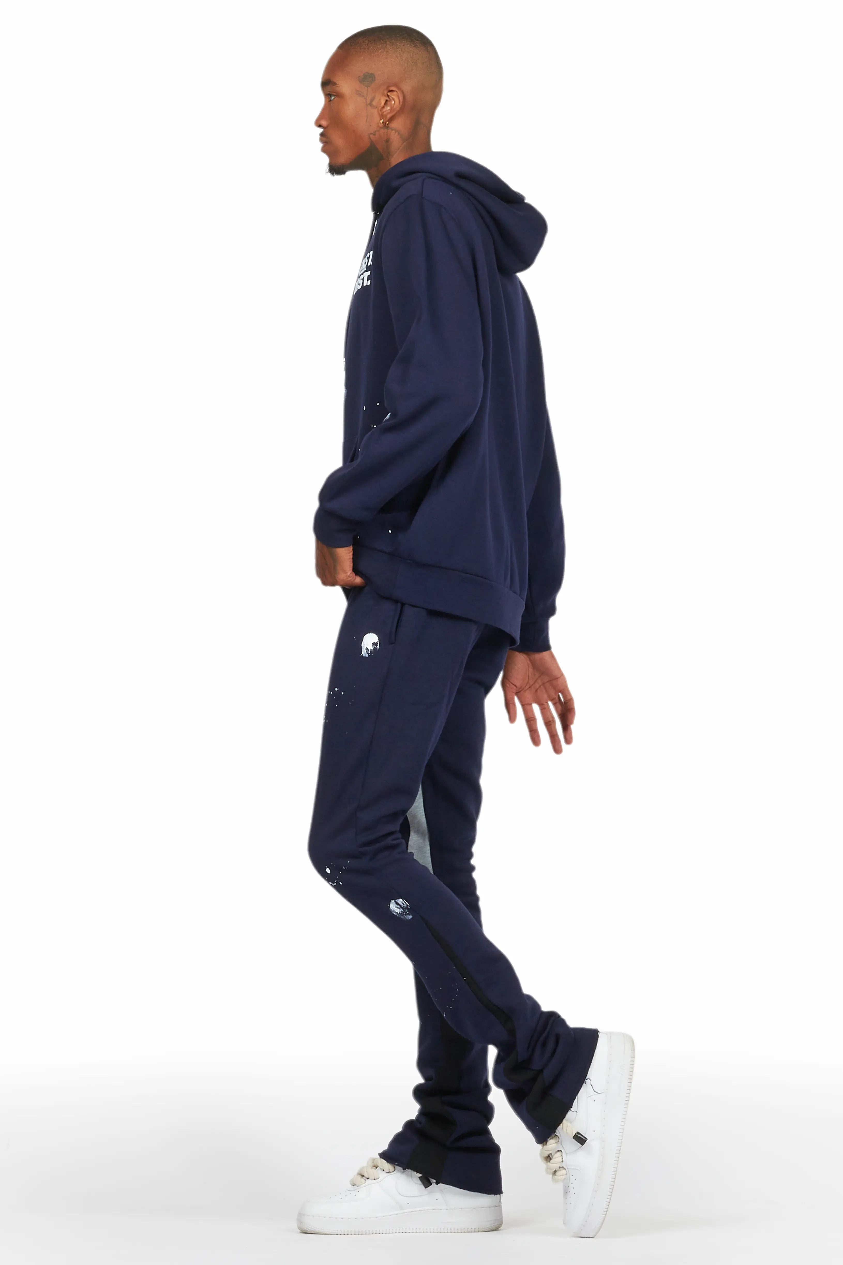 Raffer Navy Hoodie Flare Trackset