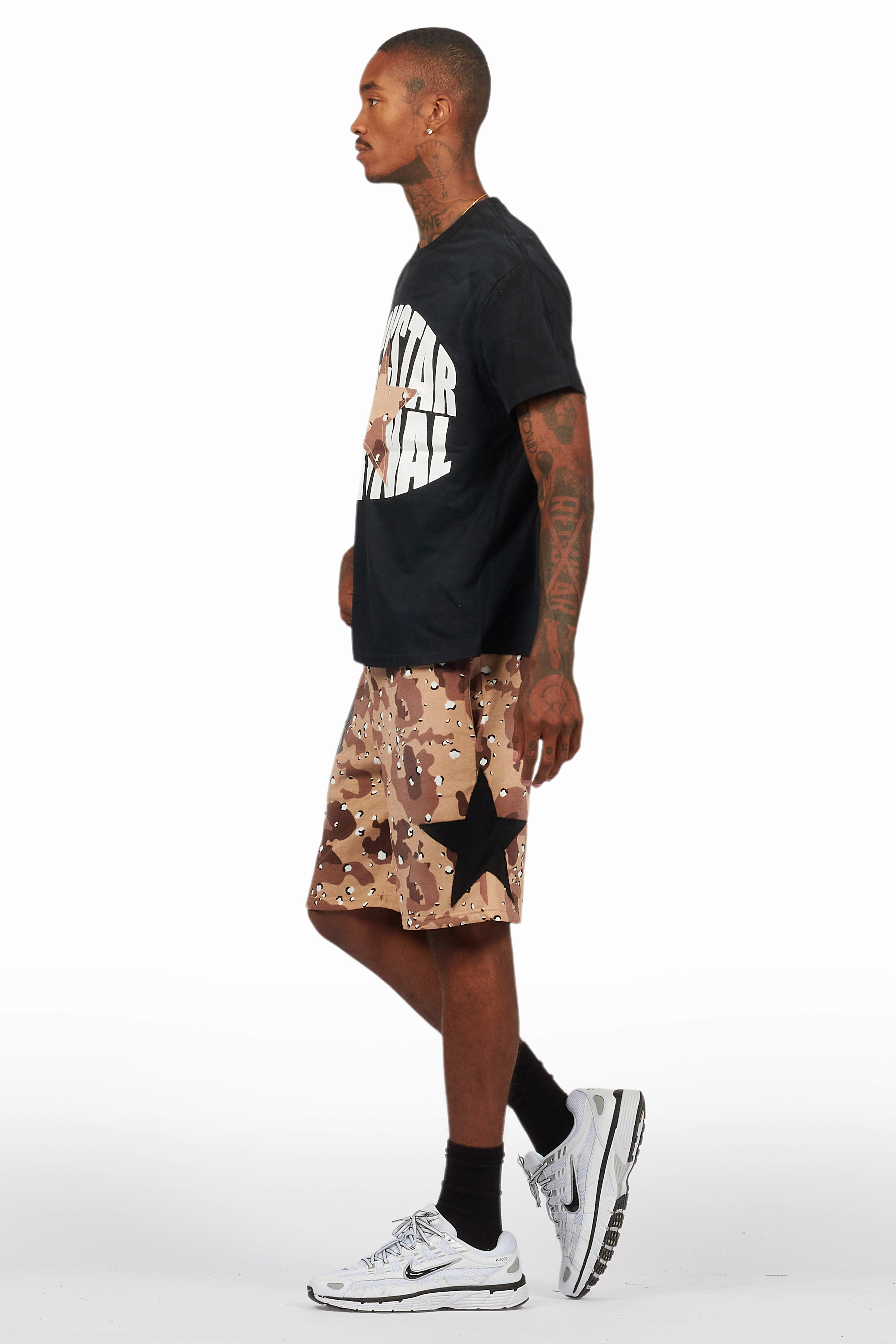 Sarge Vintage Black/Desert Camo T-Shirt/Short Set