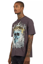 Blaise Grey Graphic Rhinestone T-Shirt