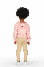 Girls Abby Pink Hoodie/Cargo Jean Set