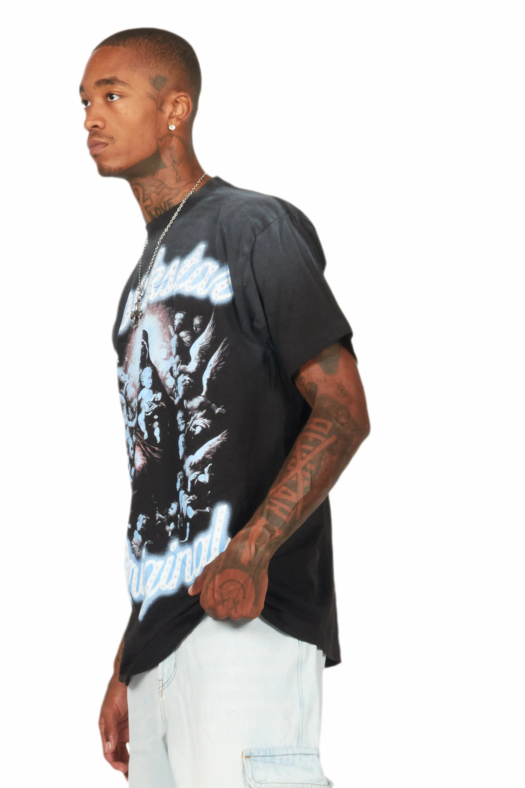 Ibbis Black Graphic Oversized T-Shirt