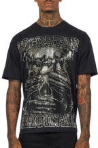 Move In Silence Black/Grey Graphic Rhinestone T-Shirt