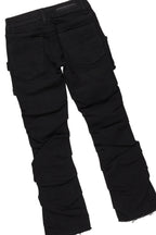 Boys Andros Black Mohair Hoodie/Stacked Flare Jean Set