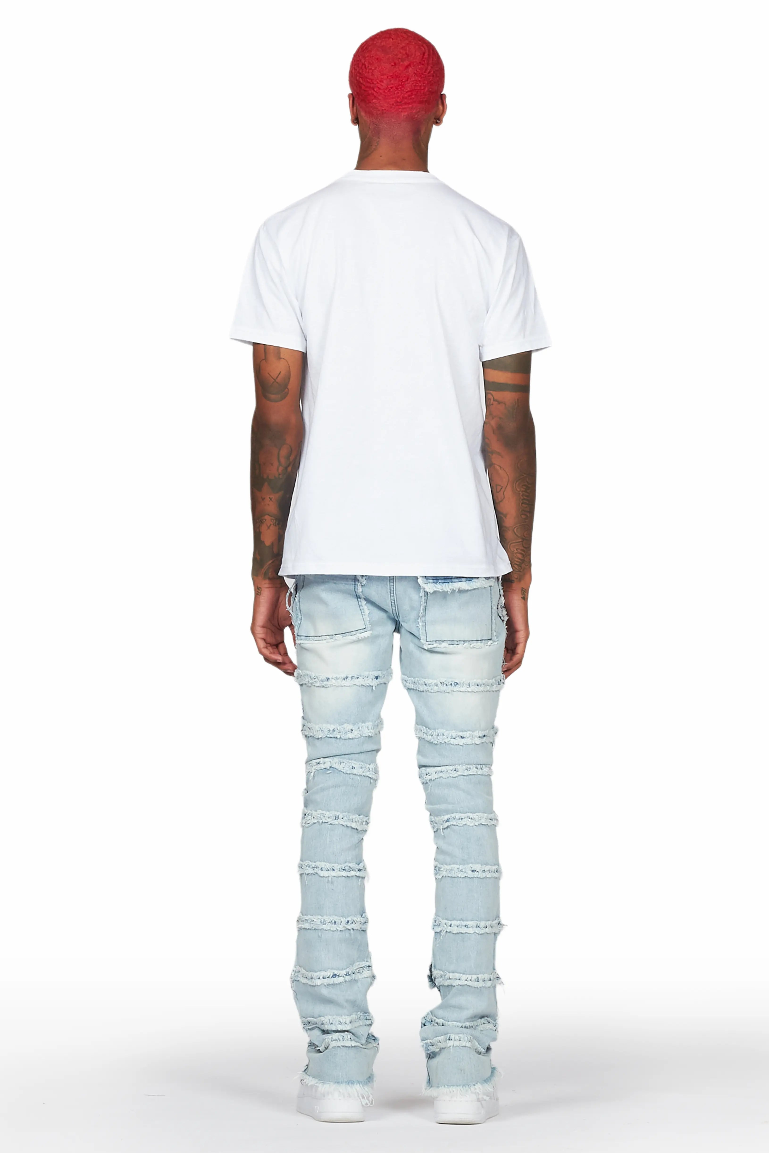 Ebbo Blue Painter Stacked Flare Jean
