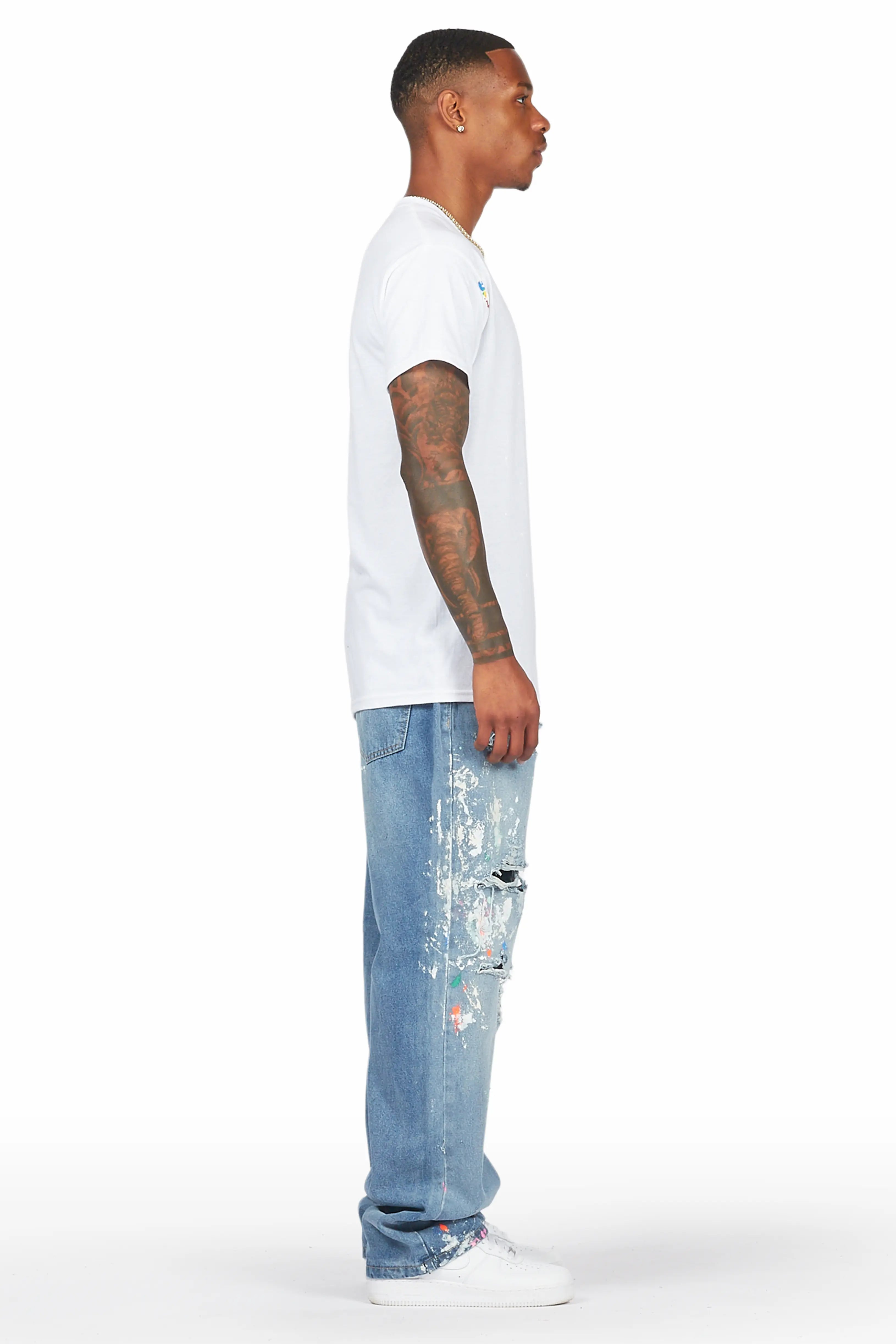 Zasha Indigo Painter Baggy Jean