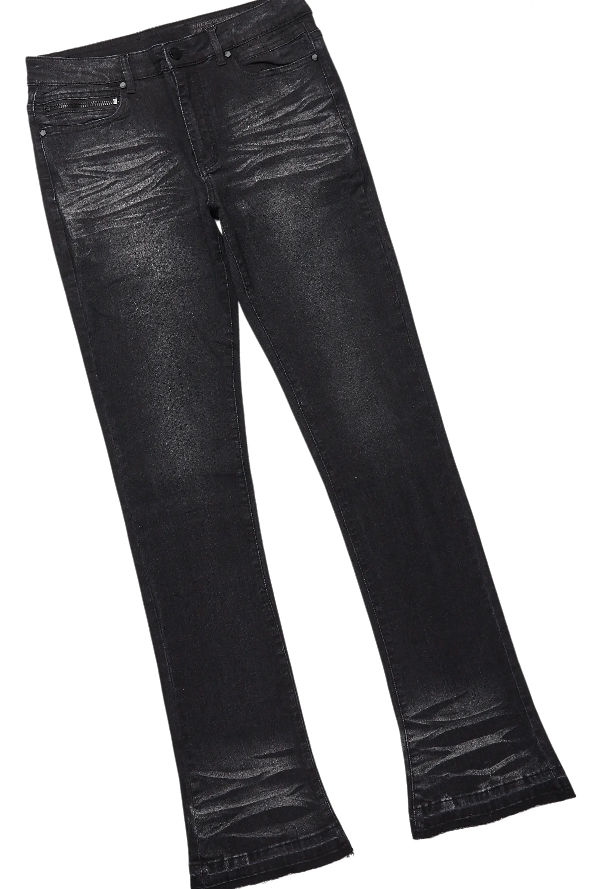 Lake Black/Beige T-Shirt/Dag Stacked Flare Jean Set