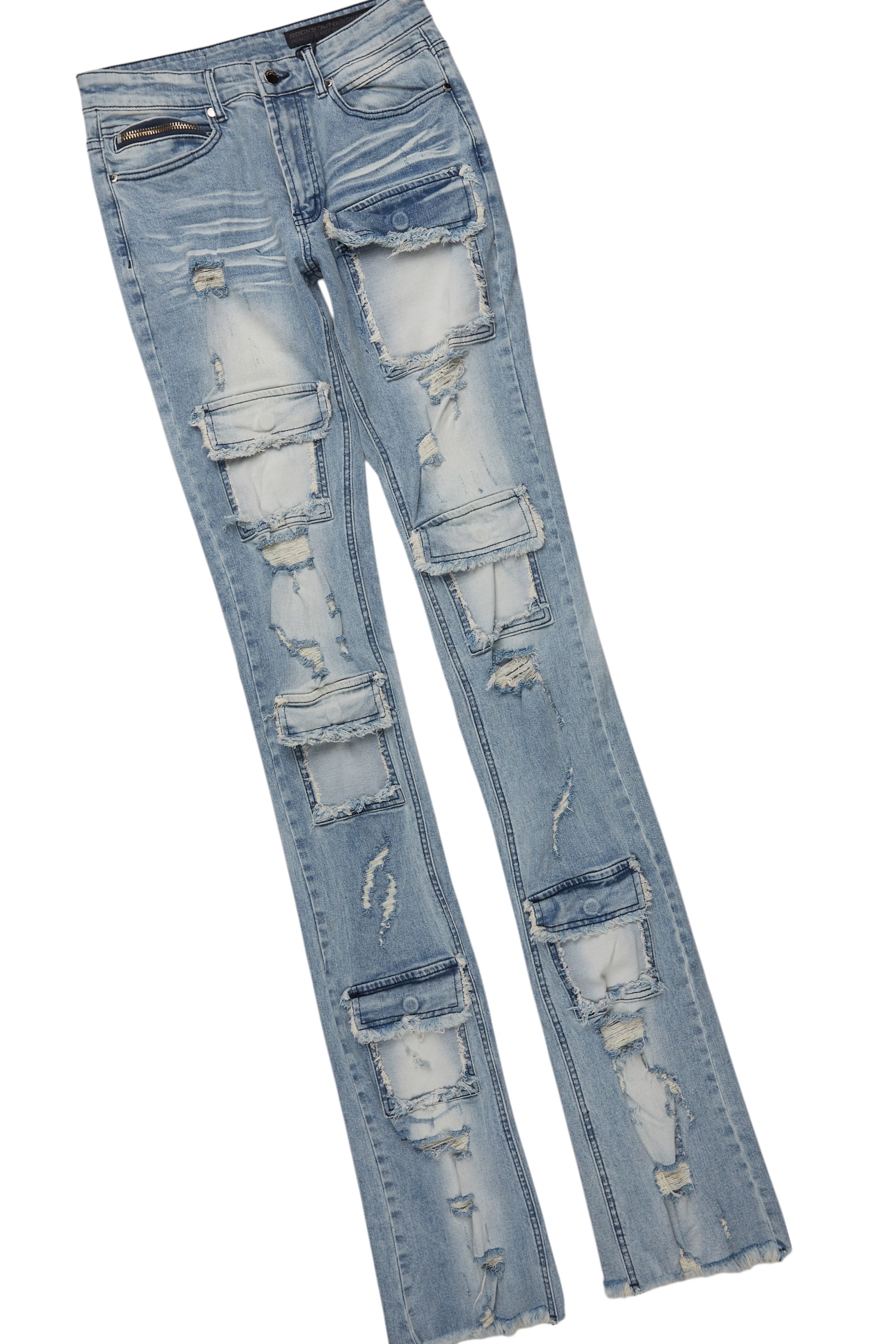 Bubble White/Blue T-Shirt/Super Stacked Flare Jean Bundle