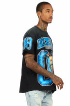 Fields Black/Blue Oversized Graphic T-Shirt