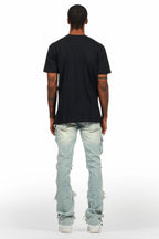 Dallan Black/Blue T-Shirt/Stacked Flare Jean Bundle