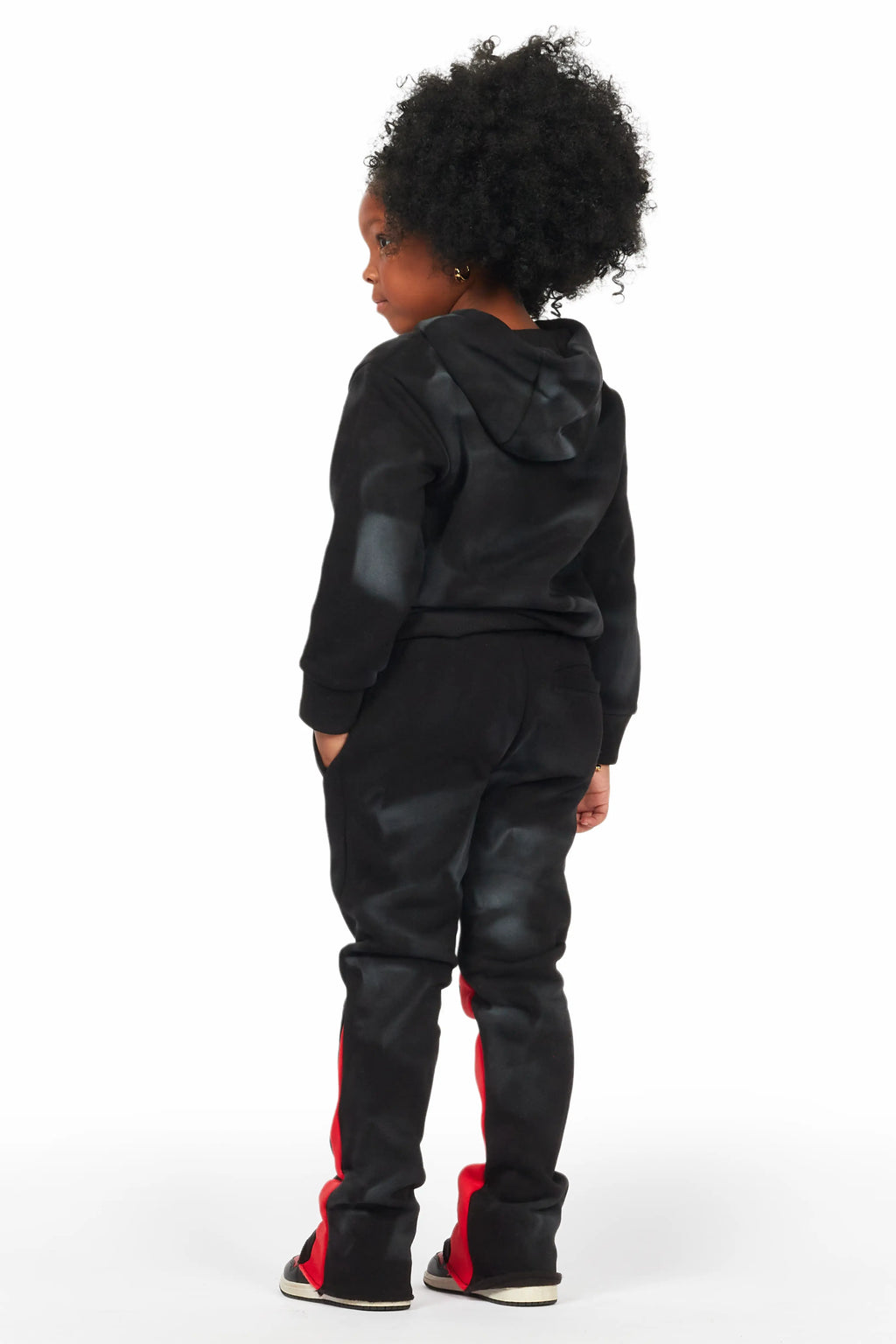 Girls Zenny Black/Red Stacked Pant Set