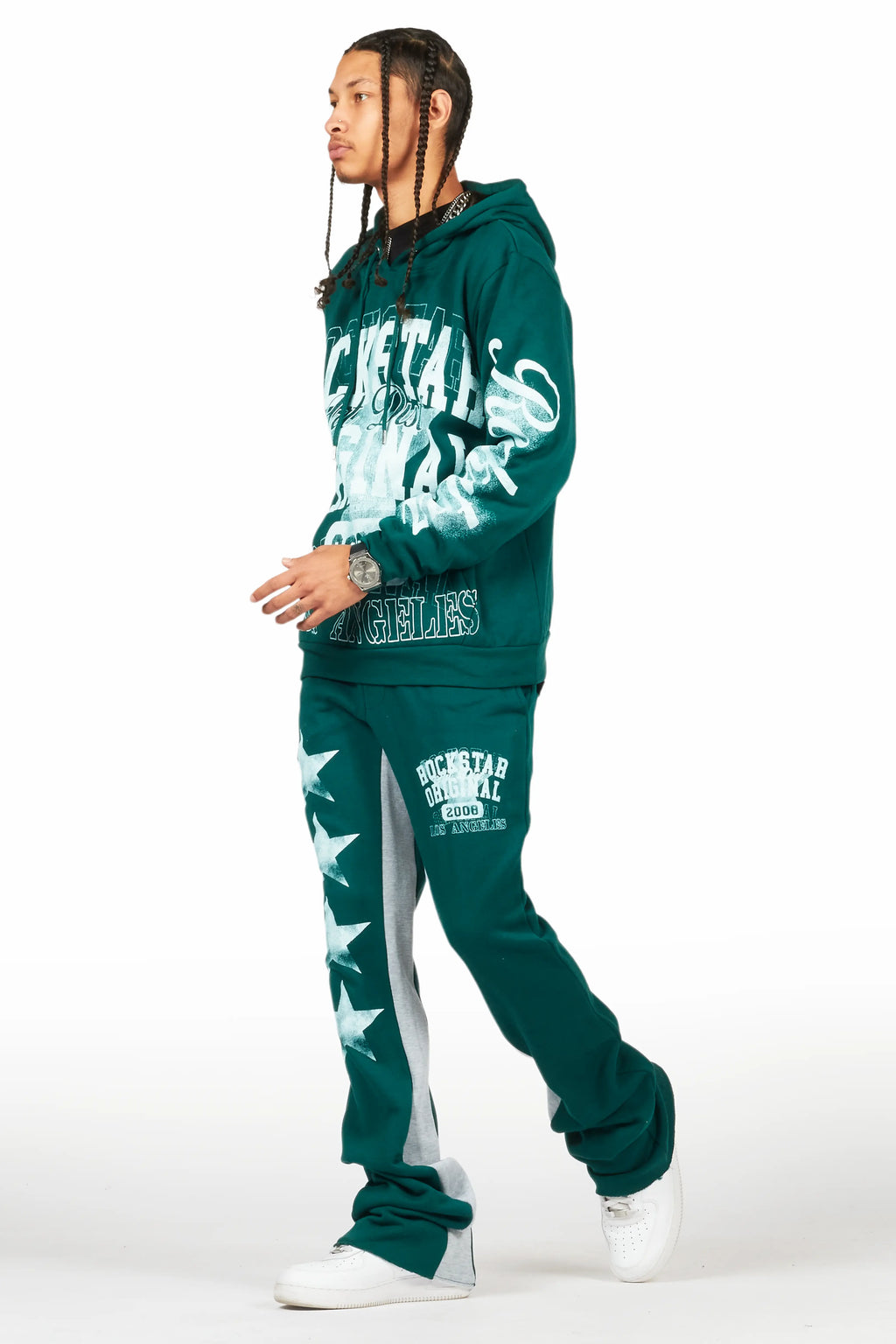 Greil Dark Green Hoodie/Baggy Track Pant Set