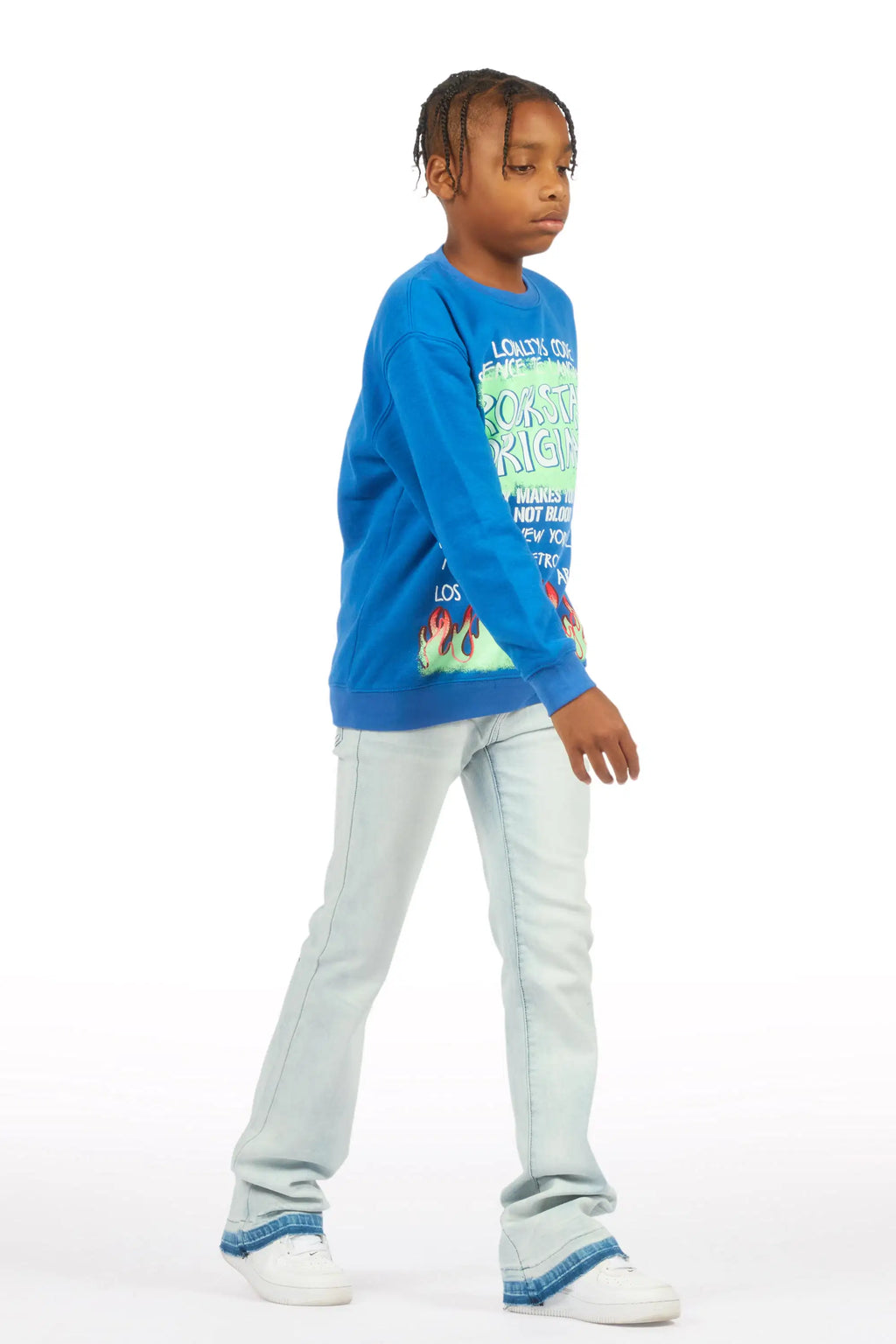 Boys Dag Blue Stacked Flare Jean